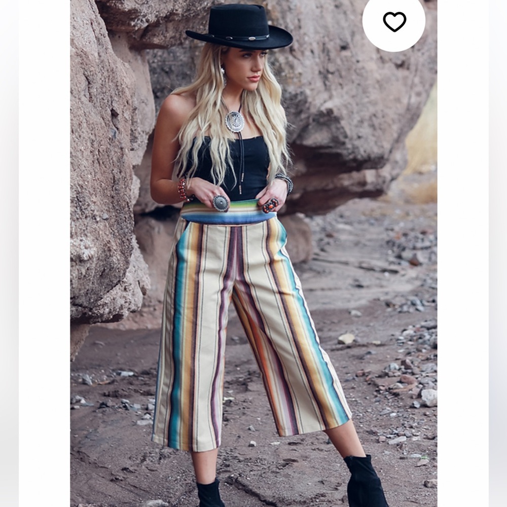 Silverado Hailey Saltillo serape stripe gaucho culottes southwestern western